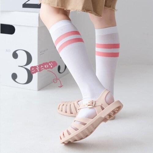 1 Pair Sock Children Sock Summer Spring Breathable Sports Striped Student Straight College Style Parallel Bars Boys Girls Socks