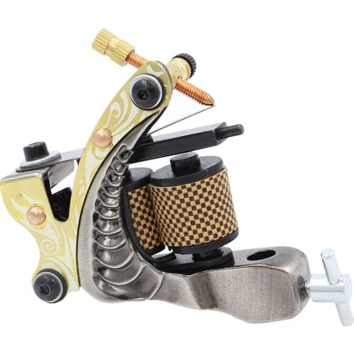 New Top Shader Liner Tattoo Machine 10 Warp Coil Green Tattoo Gun For Beginner Free Shipping Coil Tattoo Machine