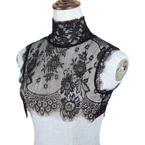 40GC Detachable Blouse False Collar Embroidered Lace Fake Collar Choker Necklace Shoulder Covering