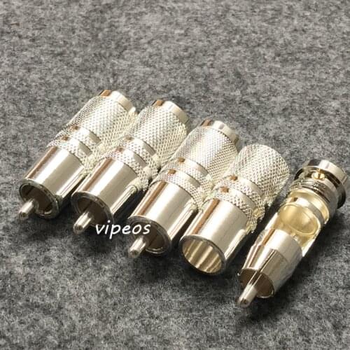 Silver plated Audio RCA Plug 4 pcs for DIY rca sub cable sub