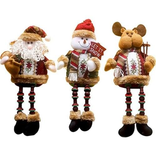 Christmas Sitting Doll Plush Toy Decoration Childrent Gift Flannel Bright Colors Unique Design Doll