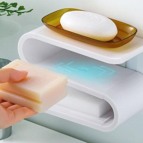 GURET S Shape Drainage Soap Holder Plastic Portable Soap Dishes For Bathroom Storage Rack Three Floors Tray Bathroom Accessories