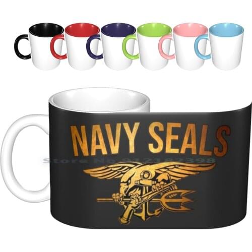 U.s. Navy Seal Seals Insignia ( Distressed Gold ) Ceramic Mugs Coffee Cups Milk Tea Mug Usaf Navy Marines Coast Guard Army Us