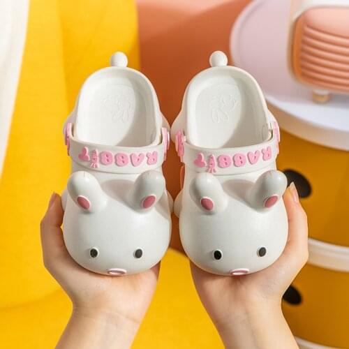 Children Boys Girls Shoe Slippers Children Cartoon Rabbit Soft Sandals Beach Shoes Non-slip Summer Beach Rain Day Shoes Туфли