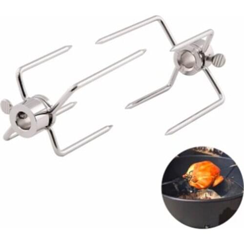 BBQ Rotisserie Forks Stainless Steel Spit BBQ Forks Charcoal Chicken Grill Roast Meat BBQ Fork Tool