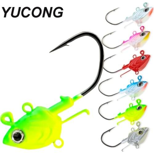 YUCONG 1PCS Fishing Hook 30g-40g-50g Exposed Jig Head Hook Strong Barbed Jigging Fishhook For Soft Bait Bass Fishing Accessories