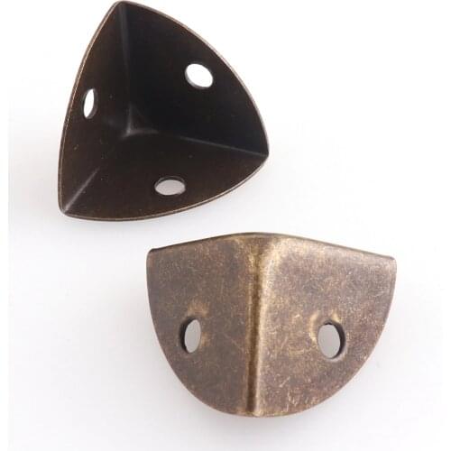 12 Pcs Antique Bronze Corner Protector Decorative Corner Brackets Box Edge Protector for Wooden Suitcase Box