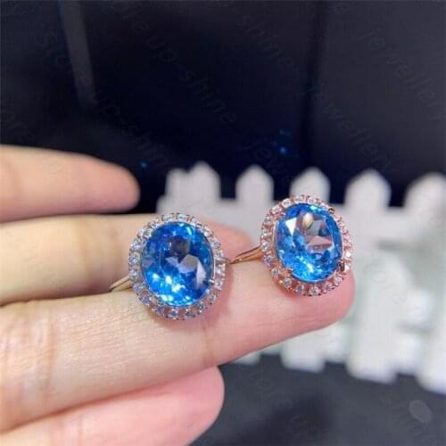 Ladies Fashion Natural Topaz 925 Silver Ring Changeable and Colorful Jewelry Birthday Gift