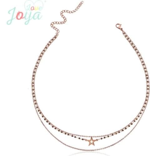 Badu Stainless Steel Fashionable Multi-layer Choker Necklace For Women Boho Pentagram Pendant Necklace Jewelry Wholesale