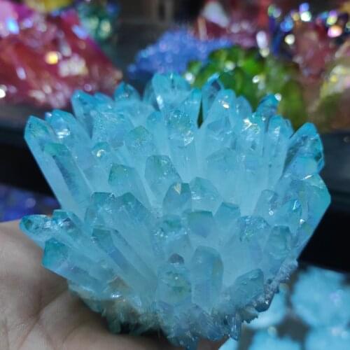 1pcs300 -700gNatural Crystal Cluster, Electroplated Yellow Crystal Cluster, Reiki, Healing Stone, Crystal Tip, House Decorative