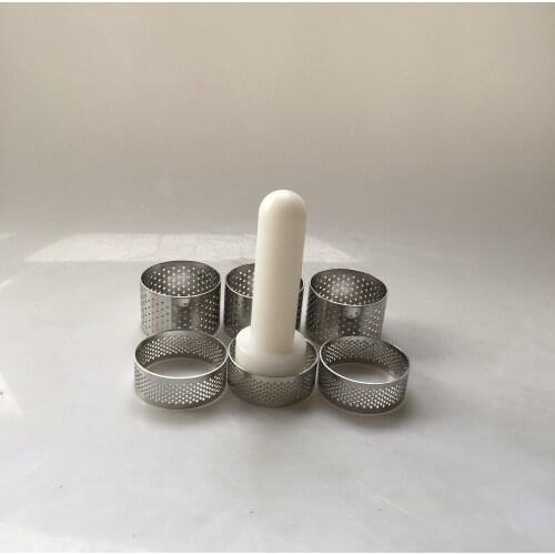 10pcs/5cm/2 inch Round stainless 304 perforated seamless tart ring quiche ring tart pan pie tarte ring with hole tart MJ72203