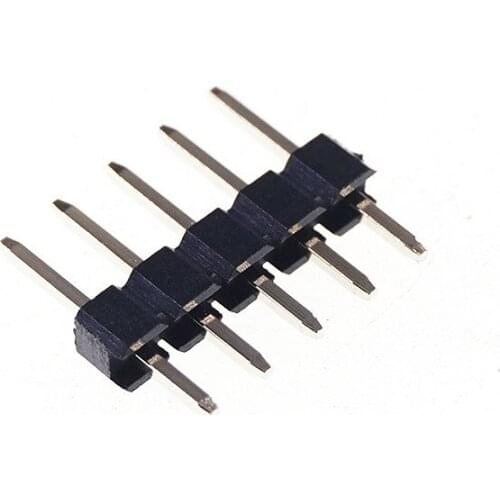 100pcs 1x5 P 5 Pin 2.0 mm Pin Header male single row Straight PCB 180 Through Hole Insulator height 2.00mm Rohs Lead Free
