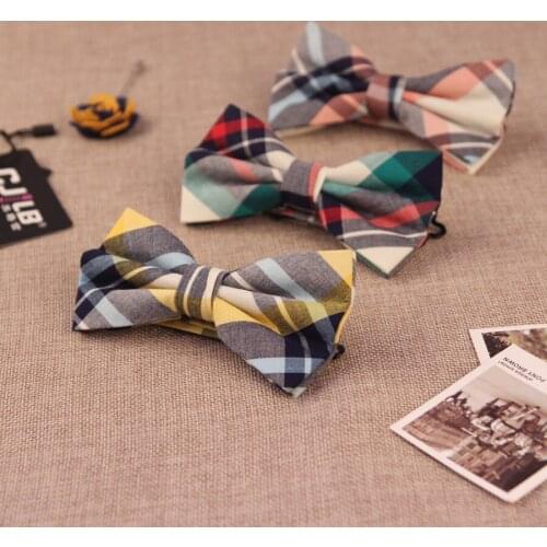 16color Korean fashion designers mens business classic butterfly bowtie cotton bow tie cotton plaid striped 300pcs/lot fedex