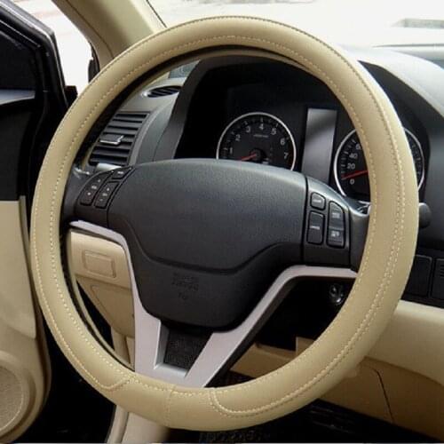 2016 Free Shipping Hot Sell Design Faux Leather Auto Car Steering Wheel Cover 38CM/15'' Anti-catch Holder Protector