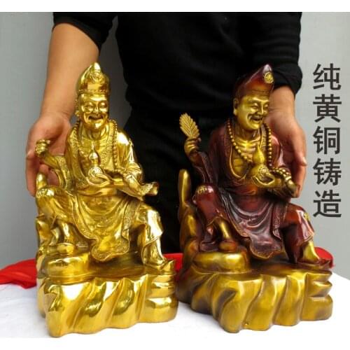 39cm large Buddhism Taoism HOME Company Exorcism exorcise evil spirit bring good luck HUO FO JI GONG buddha brass statue