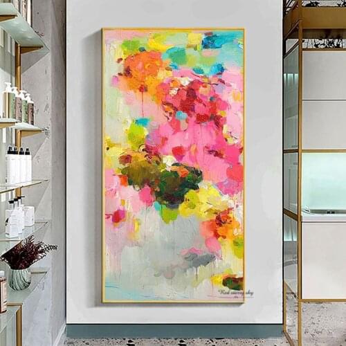 Large Wall Painting On Canvas Handmade Oil Vertical Abstract Art Decorative Pictures For Living Room Wall Decor Painting