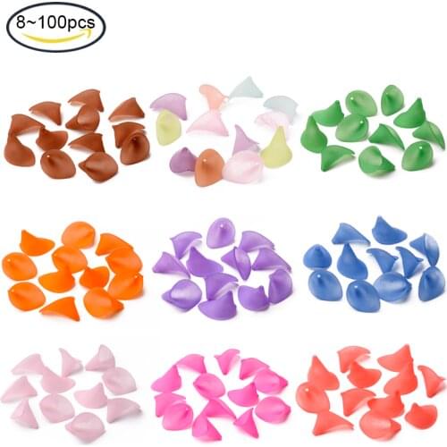 Frosted Acrylic Calla Lily Flower Beads for Chunky Necklace Jewelry, 25x15x19.5mm