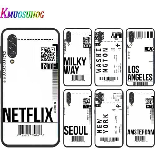 Fashion Travel Air Ticket For Samsung A10 10E 10S 20 20S 20E 30 30S 40 40S 50 50S 60 70 70S 80 90 A2 Core phone Case