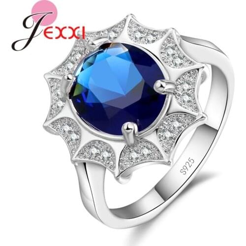 Elegant Fashion 925 Sterling Silver Cubic Zirconia Wedding Engagement Rings For Woman Anillos Bijoux Luxury Promise Ring