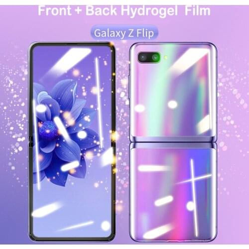 Front add back Hydrogel Film For Samsung Galaxy Z Flip Full Cover Screen Protector For Samsung Galaxy Z Flip Back Film Not Glass