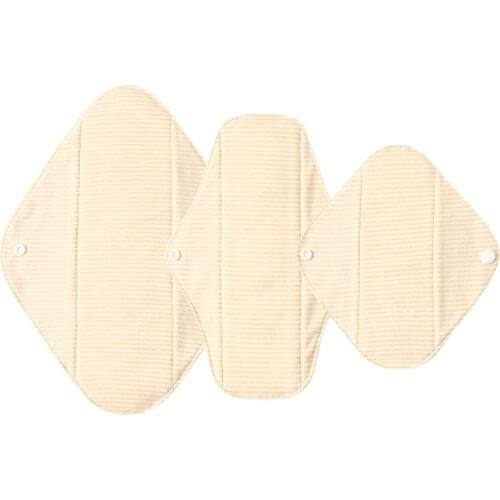 1S+1M+1L）Sanitary Reusable Washable Menstrual Pads Mama Menstrual Pad Bamboo Cotton Feminine Hygiene Panty Liner with a Bag