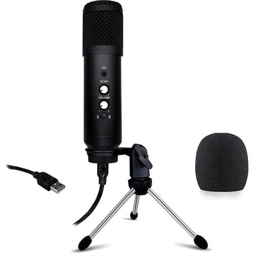 USB Microphone for Computer Condenser PC Microphone with Tripod Stand, Compatible with Computer, Laptop, Mac - for Vocal, Podcas