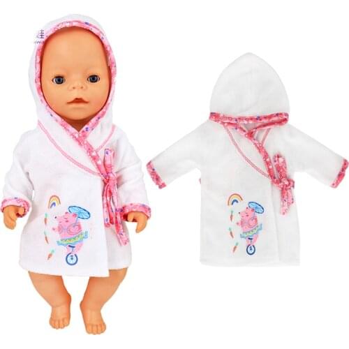 Doll clothes 43 cm baby doll bathrobe dress suitable for 17 inch new born doll clothing kids toy wear