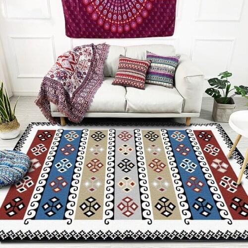 Multicolor Geometric Retro Large Size Soft Carpets For Living Room Bedroom Area Rugs Home Carpet Mats Kitchen Soft Floor Modern