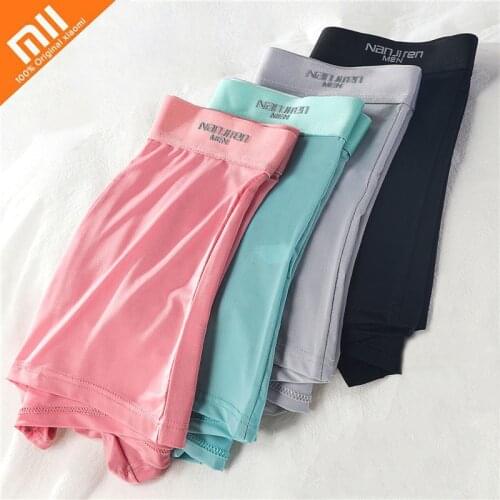 Xiaomi 1pcs Men Underwear Ice Silk Thin Mens Boxershorts Seamless Panties Breathable Male Boxer Male Solid Colors Shorts Pants