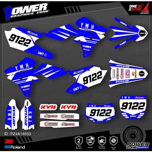 PowerZone Custom Team Graphics Backgrounds Decals 3M Stickers Kit For YAMAHA 14-18 YZ250F 15-18 YZ250FX WRF250 14-17 YZ450F 033