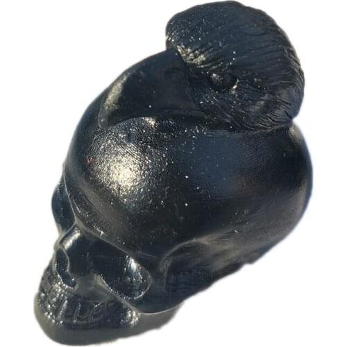 Natural Black Obsidian Eagle Head Skull Figurine Hand Carved Quartz Animal Statue Healing Crystal Stone Home Decoration Craft