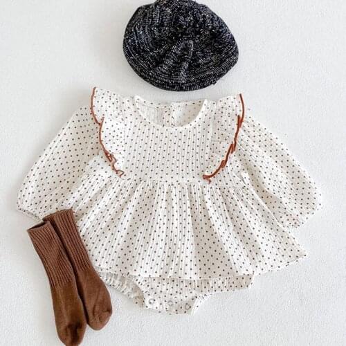 Baby Girls Clothes Spring Autumn Baby Girl Polka Dot Print Romper And Skirt One-Piece Jumpsuits Newborn Infant Girl Clothing