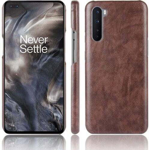 OnePlus Nord Case One Plus Nord Retro PU Leather Litchi Pattern Skin Hard Back Cover For OnePlus Nord OnePlusNord Phone Case