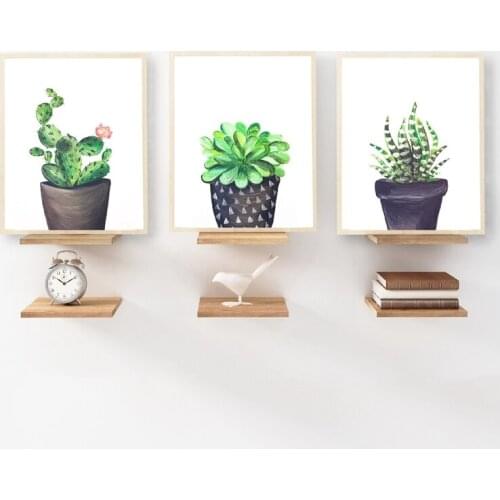 Green Plants Cactus Blossoms Posters Print South Western Desert Landscape Wall Art Canvas Painting Picture for Living Room Decor