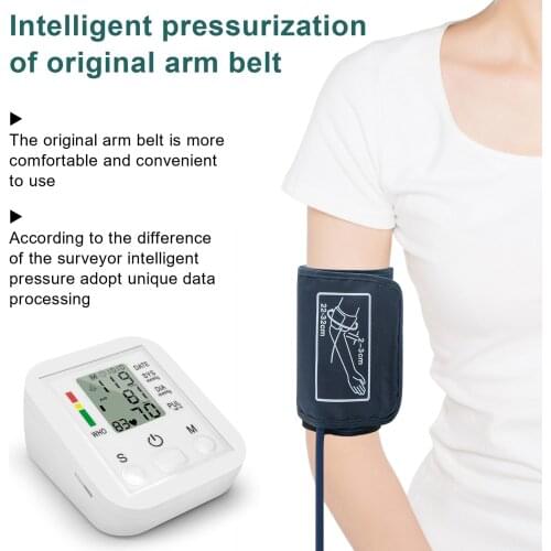 Portable Blood Pressure Monitor Household Sphygmomanometer Arm Band Type Digital Electronic Mini Blood Pressure Meter Tonometer