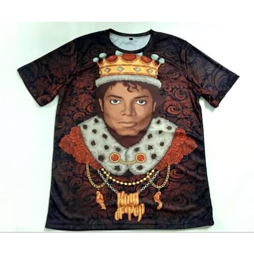 REAL American US SIZE The King of Pop x Michael Jackson Custom Made 3D Sublimation Print T-Shirt Plus size 3xl 4XL 5XL 6XL