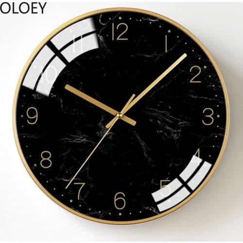 Luxury Large Wall Clock Modern Design Gold Black Living Room Bedroom Big Wall Watch Mechanism Kitchen Best Selling 2019 Products