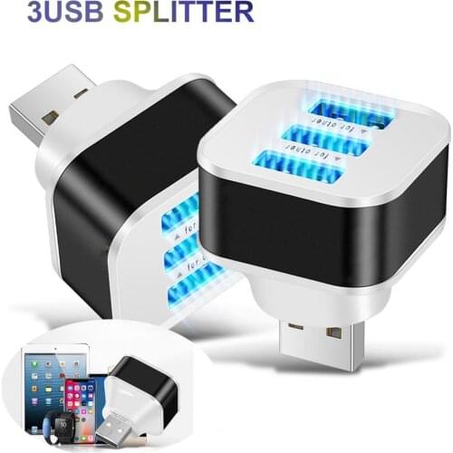 LED Light 3 Port USB Hub 3.0 High Speed Multiple Splitter 2.0 Hab 1 USB Hub Multiple USB Adapter 3.0 Card Reader For PC Laptop