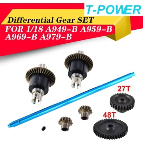 T-Power WLtoys A959 Upgrade Parts Aluminum Metal For 1/18 Electric Remote Control Car Fit A949 A969 A979 K929 Differential Gear