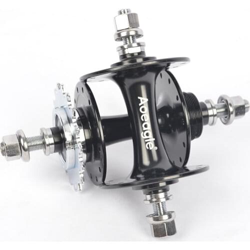 Fixed Gear Bicycle Hubs Double Bearing Racing Front 100mm 20H Rear 120mm 24H Black Sliver Without Flywheel Bike Cycling Part