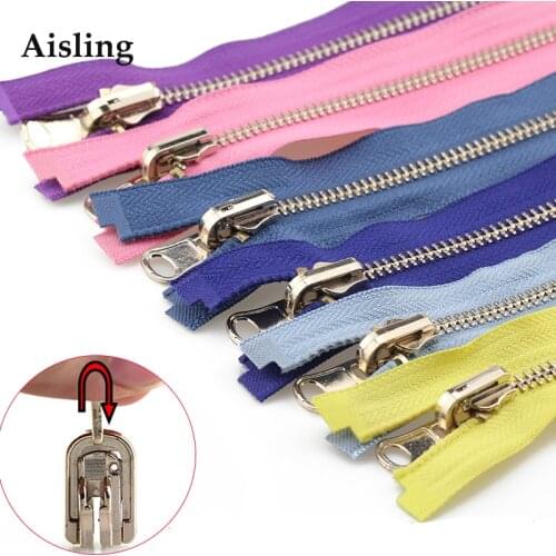 High Grade 70cm Metal Zipper Open-end Double Sided Slider Pull Zippers Tailor DIY Coats Clothing Sewing Accessories D670