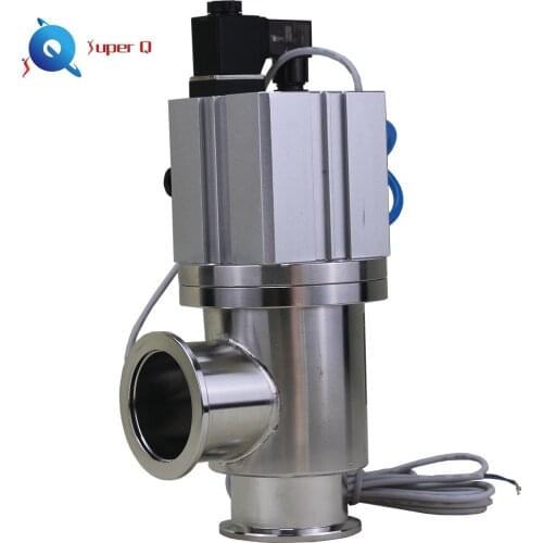 High vacuum pneumatic angle valve