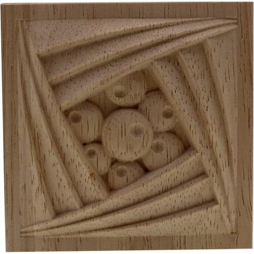 VZLX Wood Furniture Carving Decal Bed Windows Applique Square Accessories Home Decor Vintage Decoration Maison Miniature