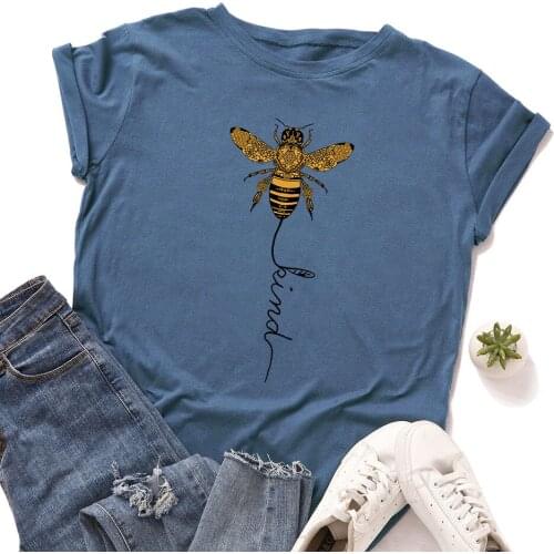 Women Graphic Bee Cute Fashion Short Sleeve Printed Tee Shirt Ladies Top Kawaii Tshirt Female Clothes T-shirt Dropshipping