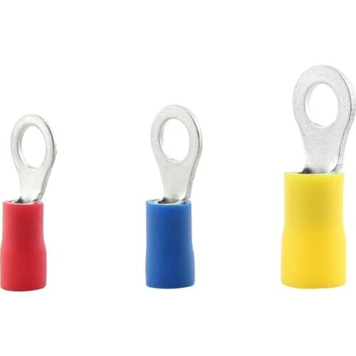 100PCS RV1.25-4 RV2-6 Ring insulated terminal Cable Wire Connector Electrical Crimp Terminal Wire Crimp Connector