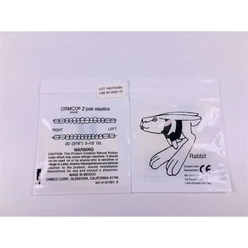 3/16" Elastics Bands Dental Orthodontic Z-pak Elastic Bands 3.5OZ ORMCO Zoo Pack Yellow 100pcs/Bag