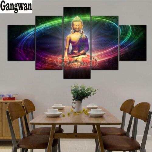 5 pcs Traditional Buddha Statue Rhinestone painting stitch cross diamond embroidery diamond painting mosaic full drill diy decor