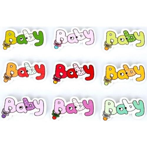 50pc Colorful 2 Hole Wooden Buttons For Scrapbooking Crafts DIY Baby Children Clothing Sewing Accessories Button Decoration