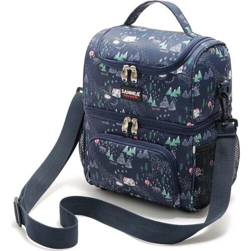 8.5L double partitions stylish cooler bag thermal picnic lunch box food drinks insulated backpacks ice pack insulation cool bag