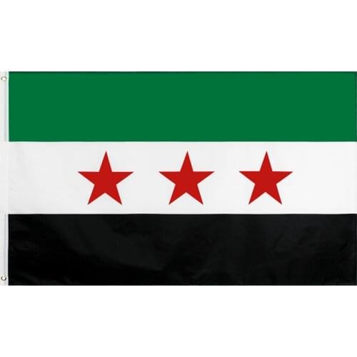 90x150 CM three star Old Syria Flag For Decoration
